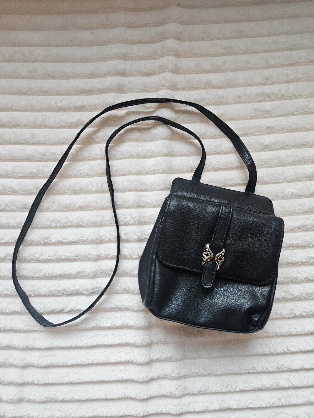 Vintage Retro Black Women's Crossbody Leather-Style Shoulder Bag